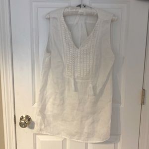 Lands End sleeveless linen blouse